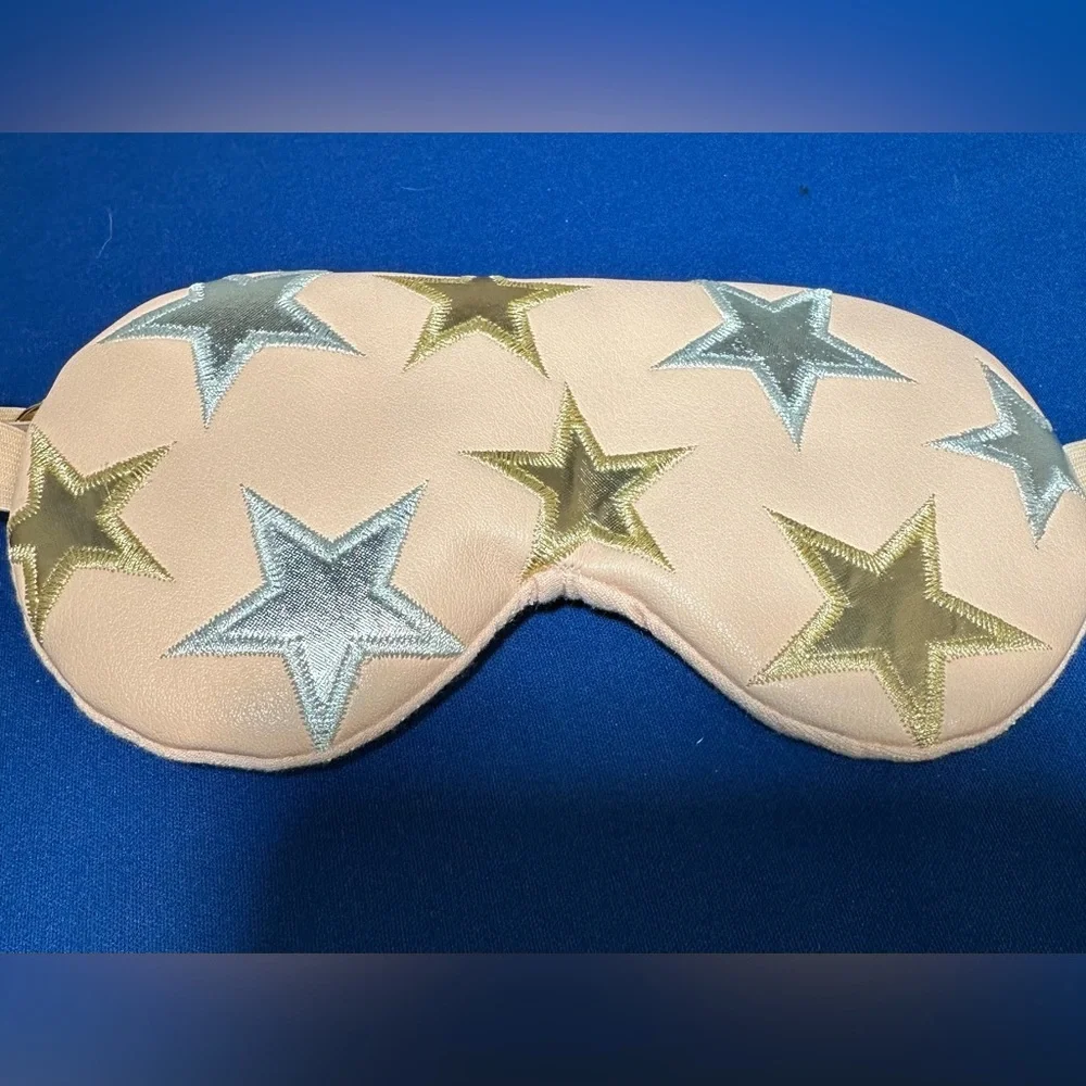 Free People Pink Sleep Mask with Star Embroidery